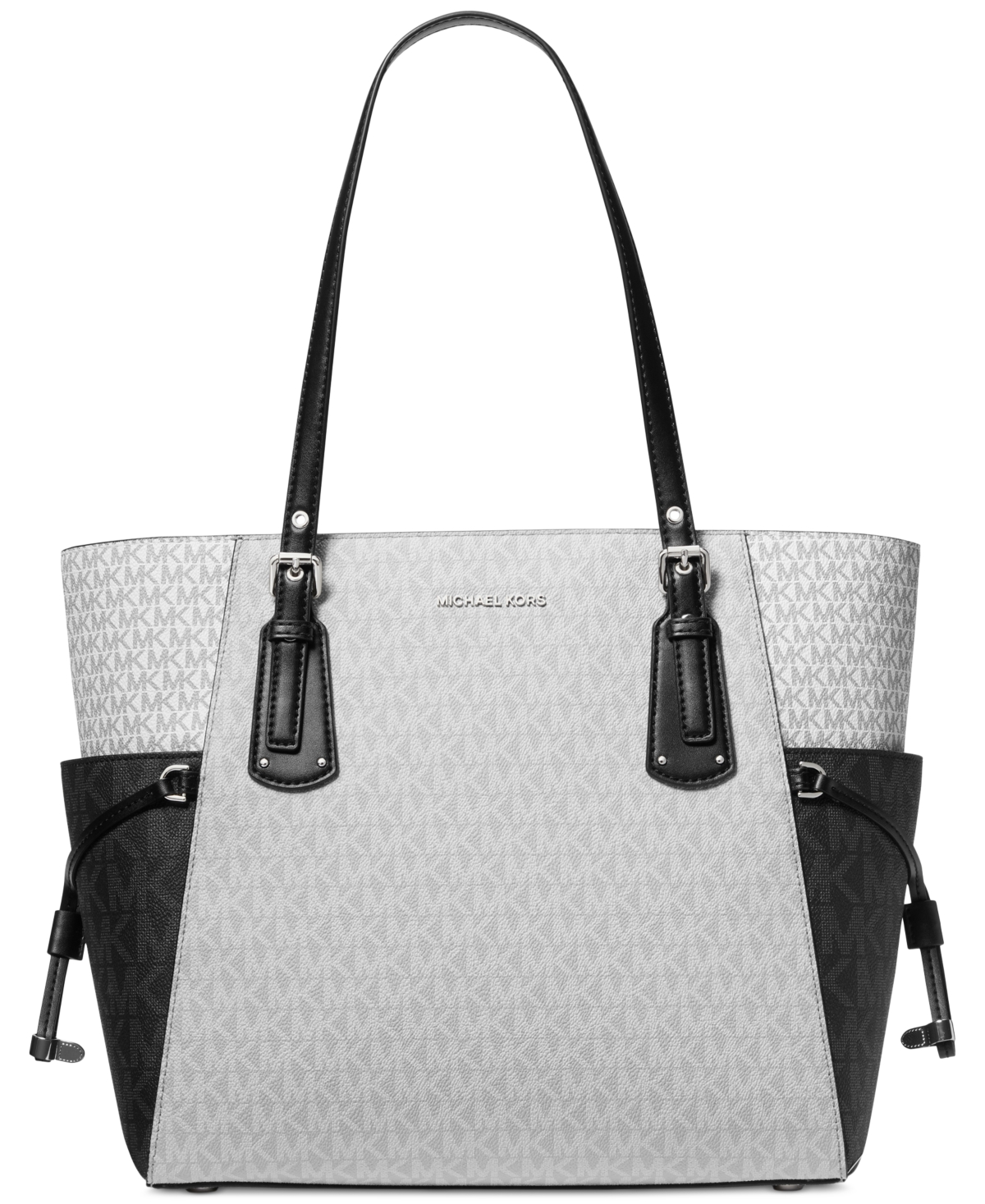 Shop Michael Kors Michael  Voyager East West Tote In Opticwht,b