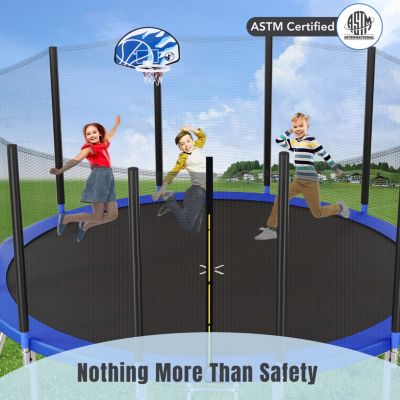 Streamdale Kids' 16FT Trampoline with Safety Enclosure, Hoop, Ladder
