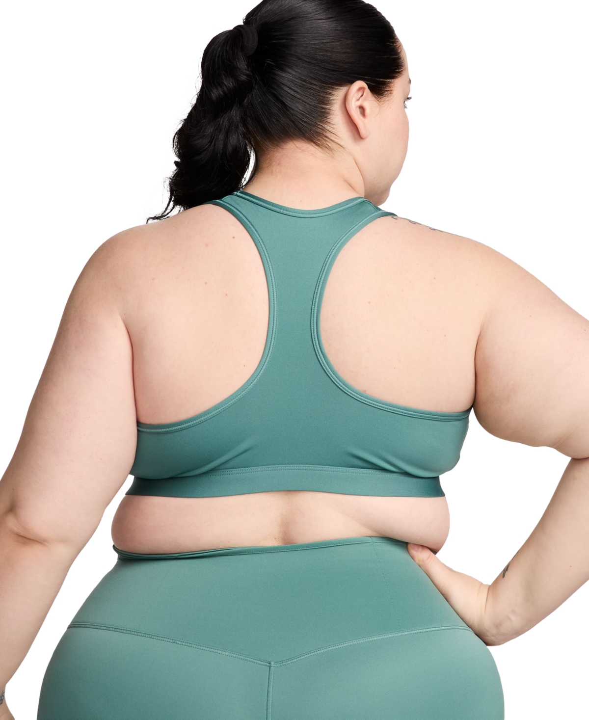 Nike Plus Size Active Medium-Support Padded Logo Sports Bra -white