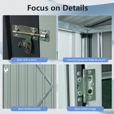 Streamdale 5FT X 3FT Outdoor Metal Storage Shed Transparent Plate Gray