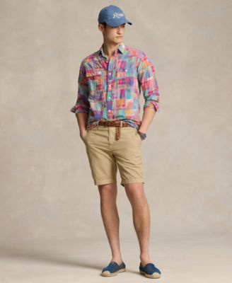 폴로 랄프로렌 Polo Ralph Lauren Mens 8.5-Inch Classic-Fit Linen-Cotton Shorts