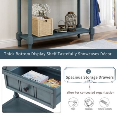 Daisy Series Console Table Traditional Design With Two Drawers And Bottom Shelf