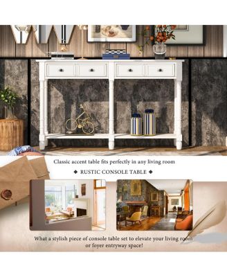 Simplie Fun Console Table Sofa Table Easy Assembly With Two Storage Drawers And Bottom Shelf