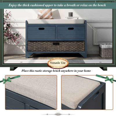 Streamdale Versatile Storage Bench with Basket & Drawers