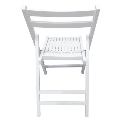 Folding Event Chairs, Set of 4, Slatted Wood