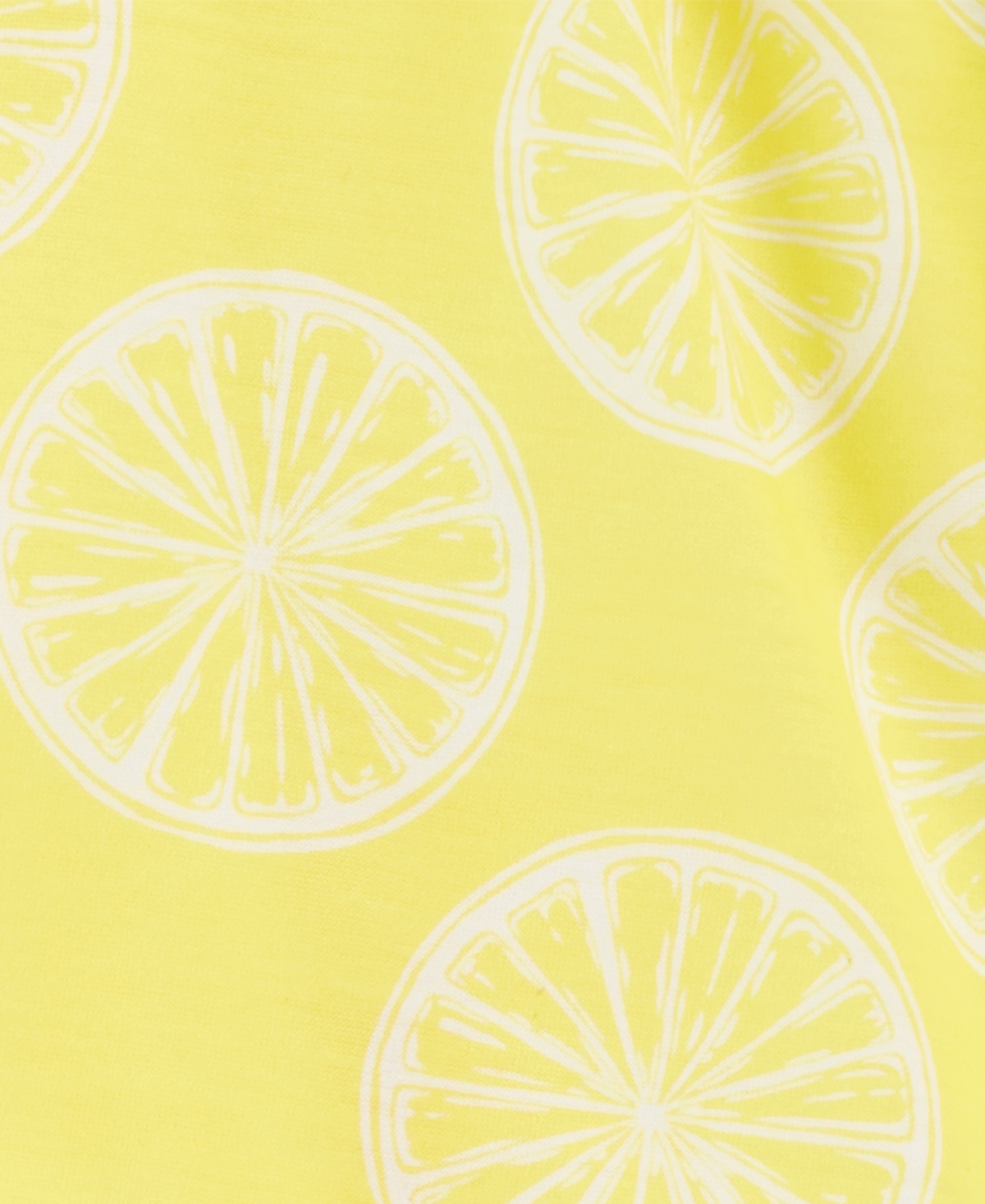 Shop Carter's Little & Big Girls Lemon-print Loose-fit Pajamas Set, 2 Piece Set In Yellow