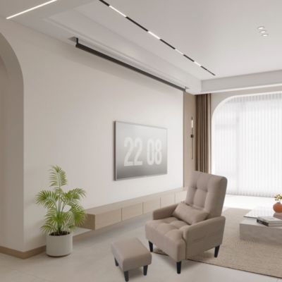 Modern Fabric Sofa, Chair, Ottoman Trio