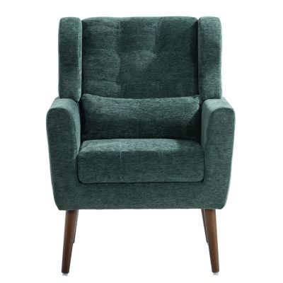 Streamdale Mid Century Modern Armchair in Blackish Green Chenille Fabric