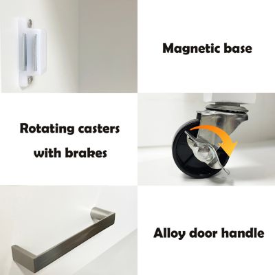 Streamdale Rolling Kitchen Cart with Towel Rack and Wood Top