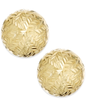 image of Chevron-Cut Ball Stud (8mm) Earrings in 14k Gold