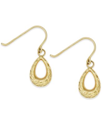 Macy's Diamond-Cut Teardrop Earrings in 10k Gold - Macy's