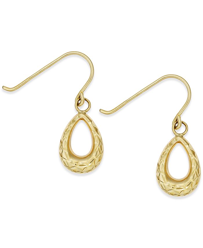 Macy's - Diamond-Cut Teardrop Earrings in 10k Gold