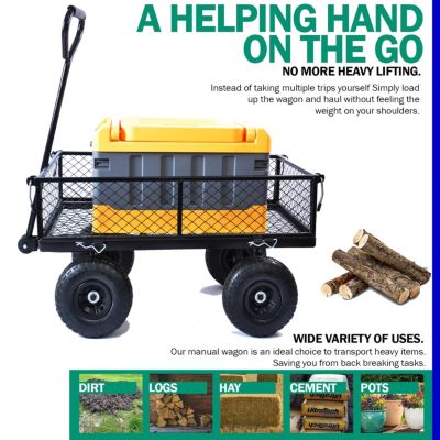 Streamdale Wagon Cart Effortless Firewood Transport (Tc1840Bkg)