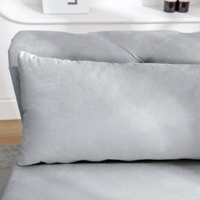 Velvet Chaise Lounge with Storage & Pillow
