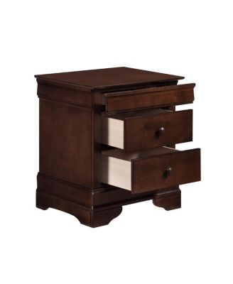 Simplie Fun Louis Philippe Style 1 Piece Nightstand Of Drawers Brown Cherry Finish Okume Veneer Bedroom Furniture
