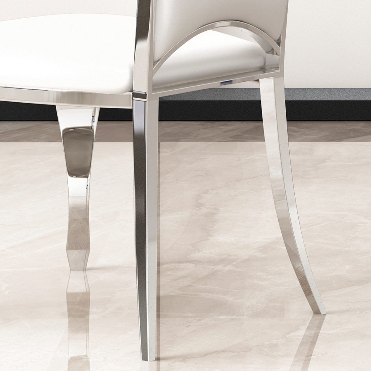 Streamdale Furniture Modern Leatherette Dining Chairs Set Of 2, Unique Backrest Design With Stripe Armless Chair