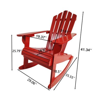 Streamdale Reclining Wooden Outdoor Rocking Adirondack Chair
