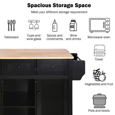 Multifunctional Storage and Wheels Kitchen Cart