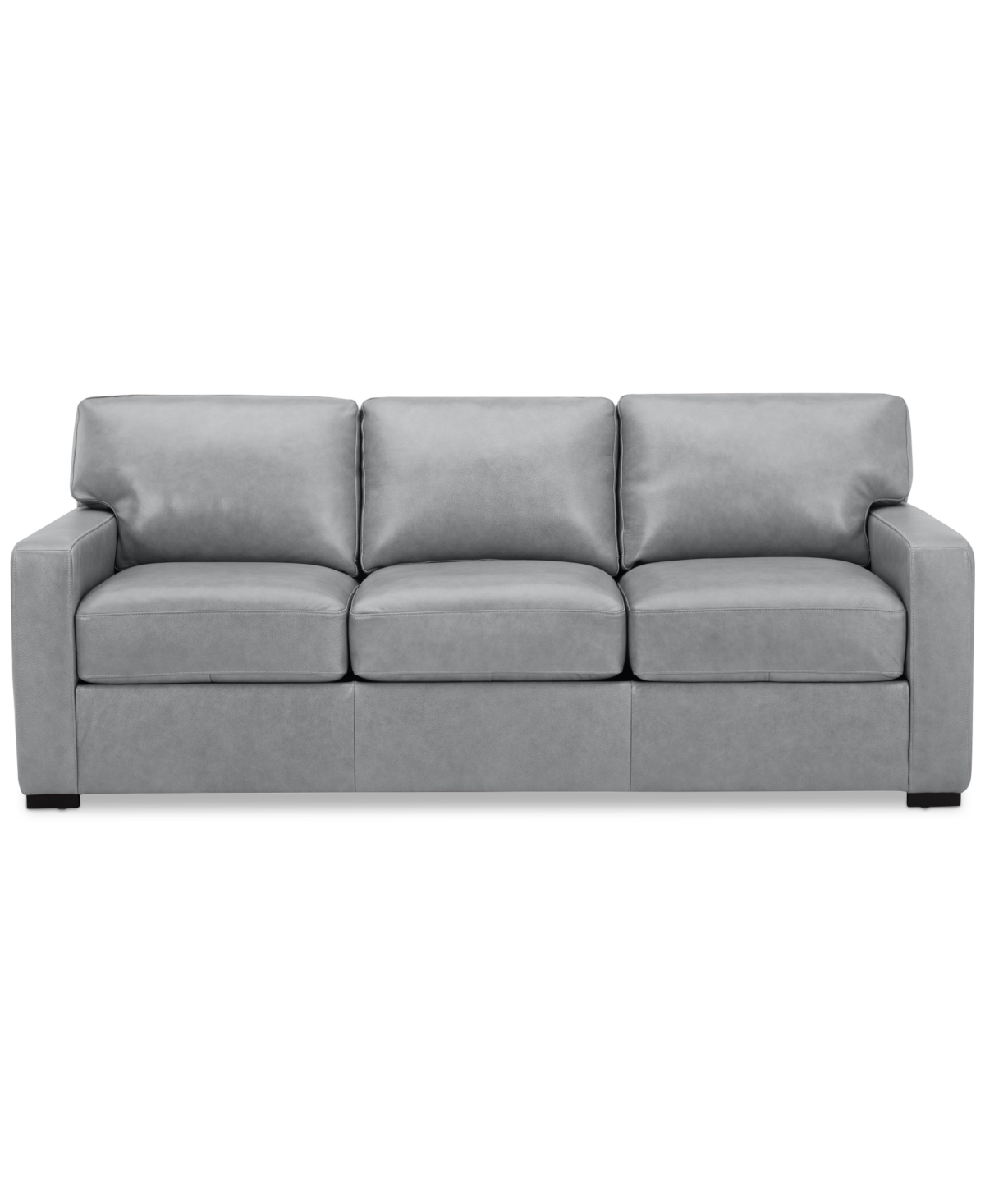Shop Macy's Radley 74" Leather Apartment Sofa, Created For  In Light Grey