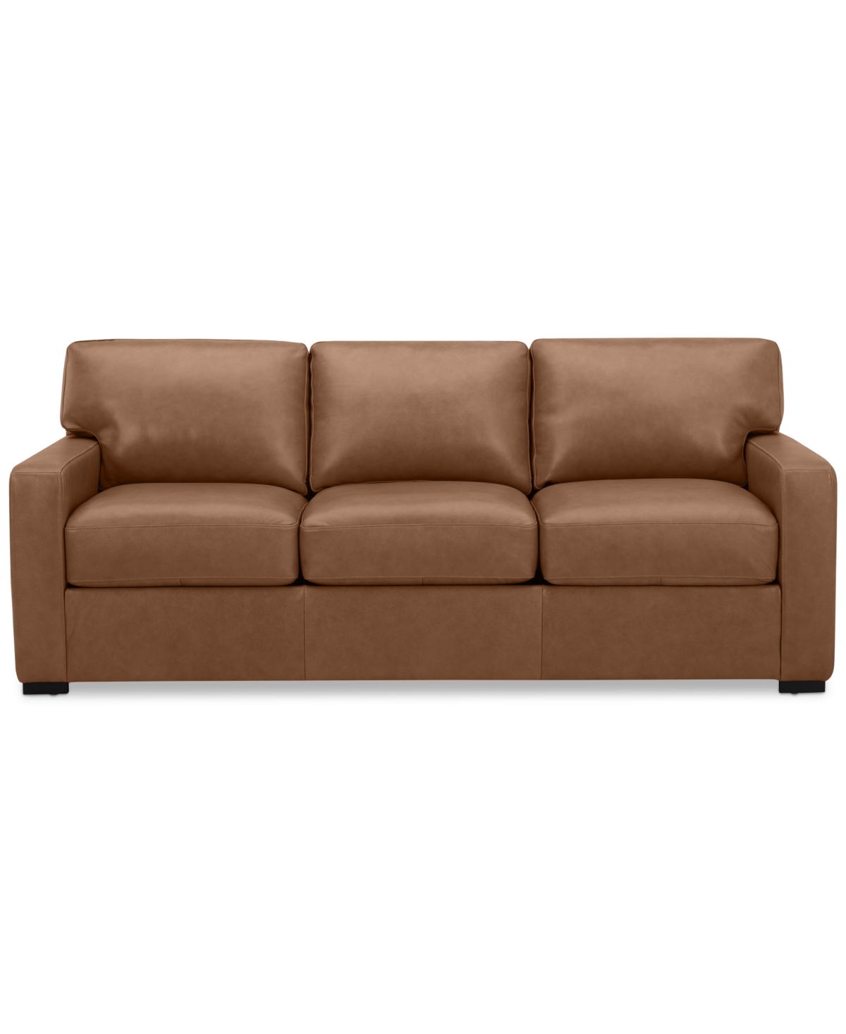 Shop Macy's Radley 74" Leather Apartment Sofa, Created For  In Light Tan