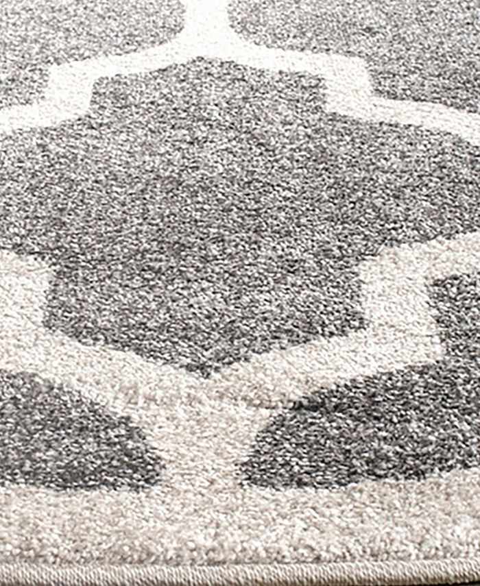 Safavieh Amherst AMT420 Dark Gray and Beige 9' x 9' Round Area Rug - Gray