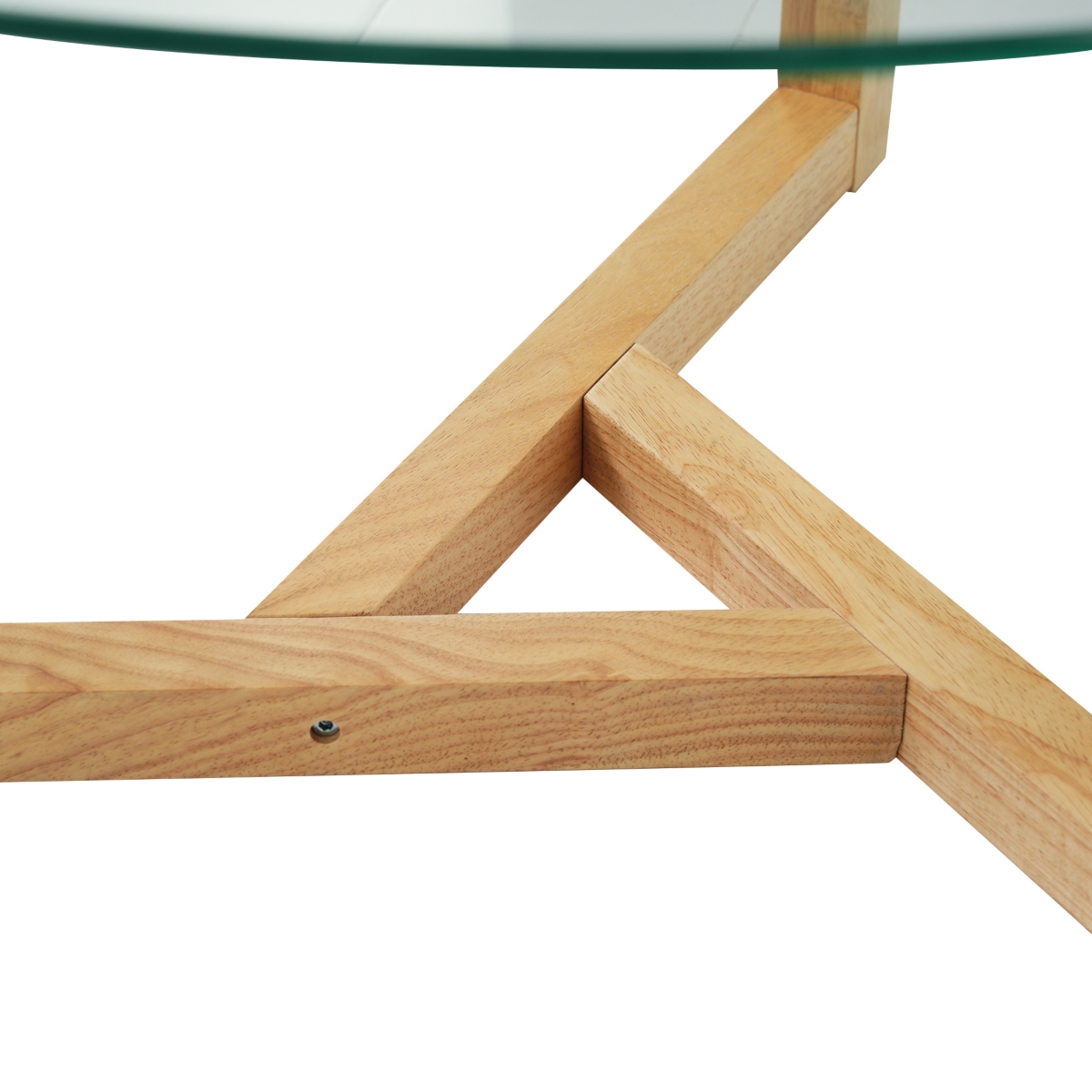 Streamdale Furniture Round Glass Coffee Table Modern Cocktail Table Easy Assembly With Tempered Glass Top & Sturdy