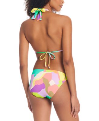 Shop Sanctuary Womens Printed Halter Neck Bikini Top Side Tie Hipster Bottoms In Multi