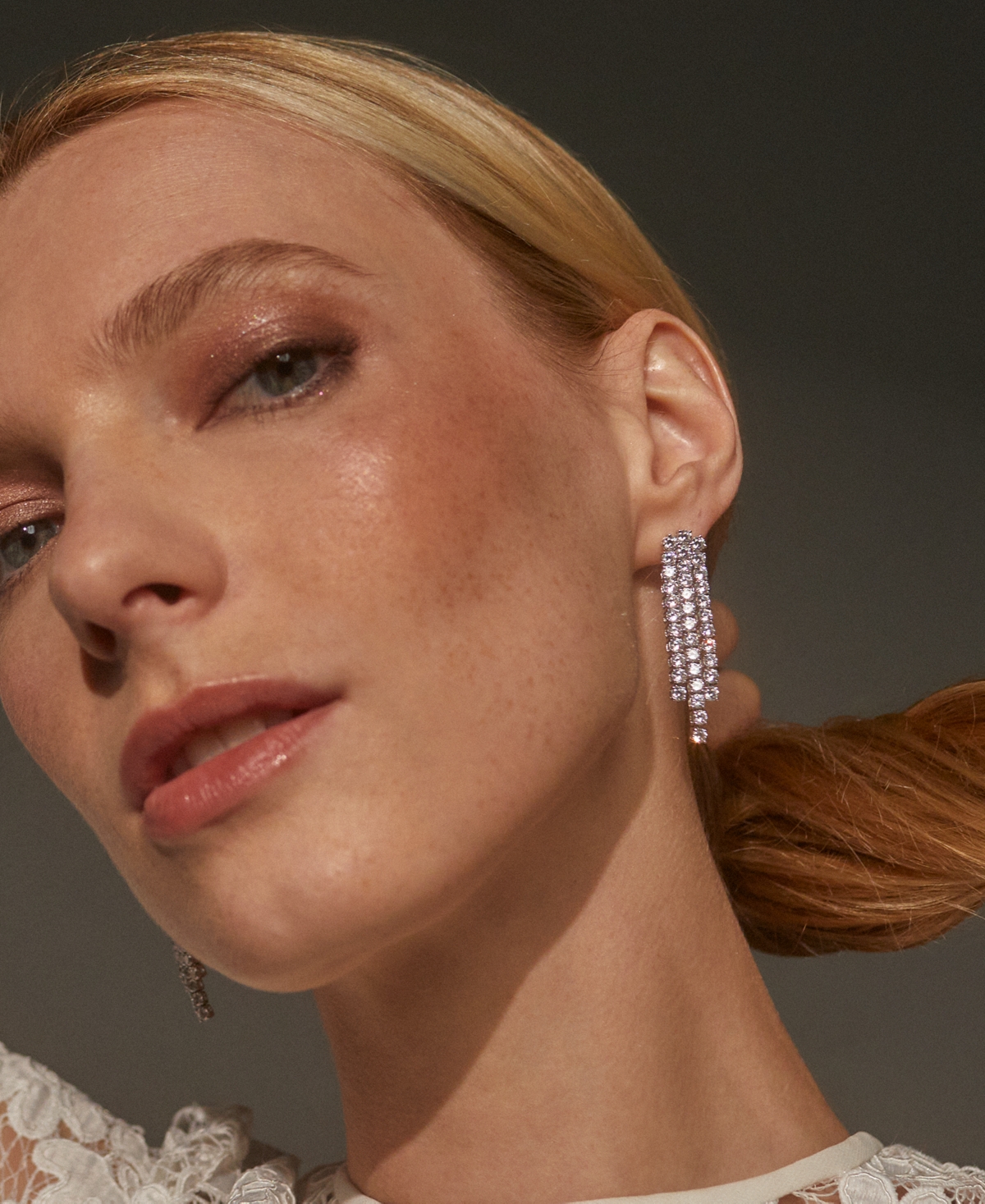 Eliot Danori Silver-Tone Cubic Zirconia Chandelier Earrings, Created for Macy's