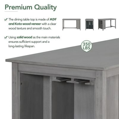 Streamdale 5-Piece Rubberwood Dining Set with Padded Chairs