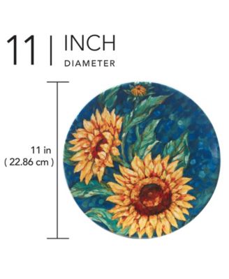 Golden Sunflowers Set of 4 Dinner Plates