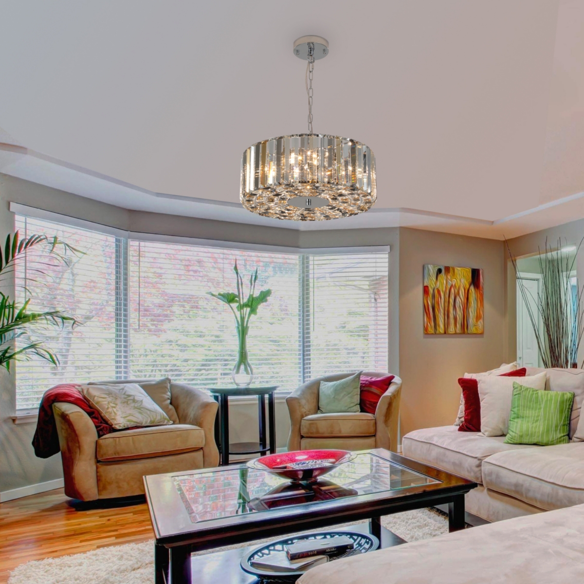 Streamdale Crystal Chandelier Round Luxury Lamp