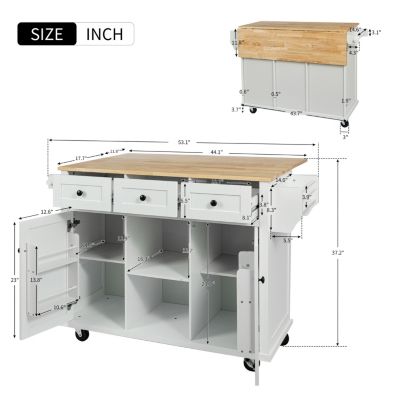 Multifunctional Storage and Wheels Kitchen Cart