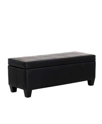 42" Storage Ottoman Faux Leather Bench for Living Room Bedroom