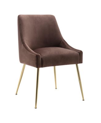 Upholstered Performance Velvet Accent Chair With Metal Leg