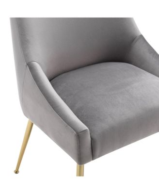 Upholstered Performance Velvet Accent Chair With Metal Leg