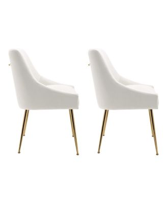 Upholstered Performance Velvet Accent Chair With Metal Leg (Set of 2)