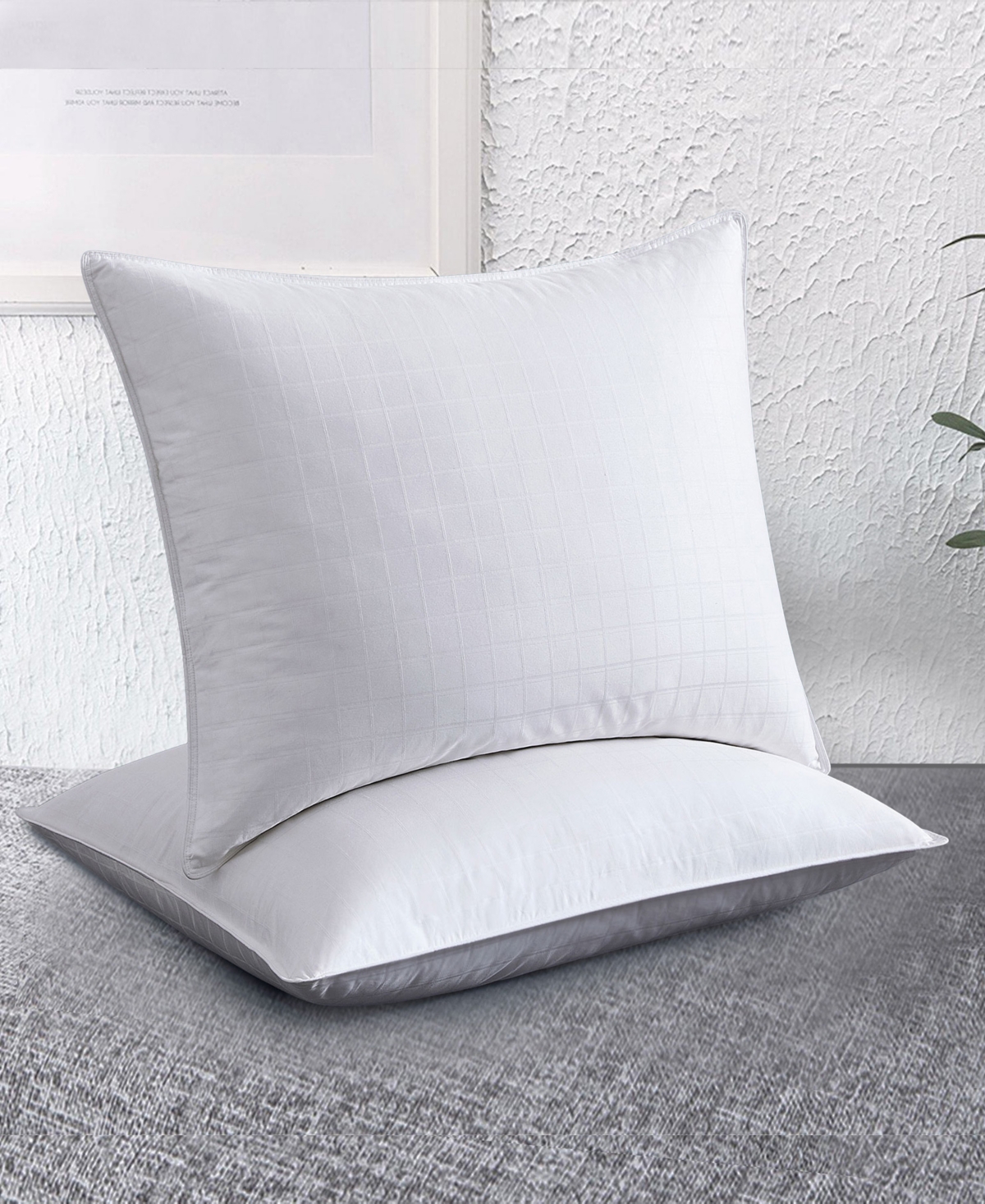 Unikome Medium Firm Goose Down Feather Pillow, Queen In White