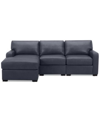 Radley 3-Pc. Leather Modular Chaise Sectional