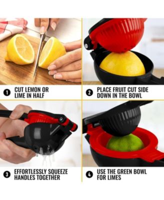 2-in-1 Metal Manual Lemon Squeezer – Sturdy Hand Juicer for Max Extraction