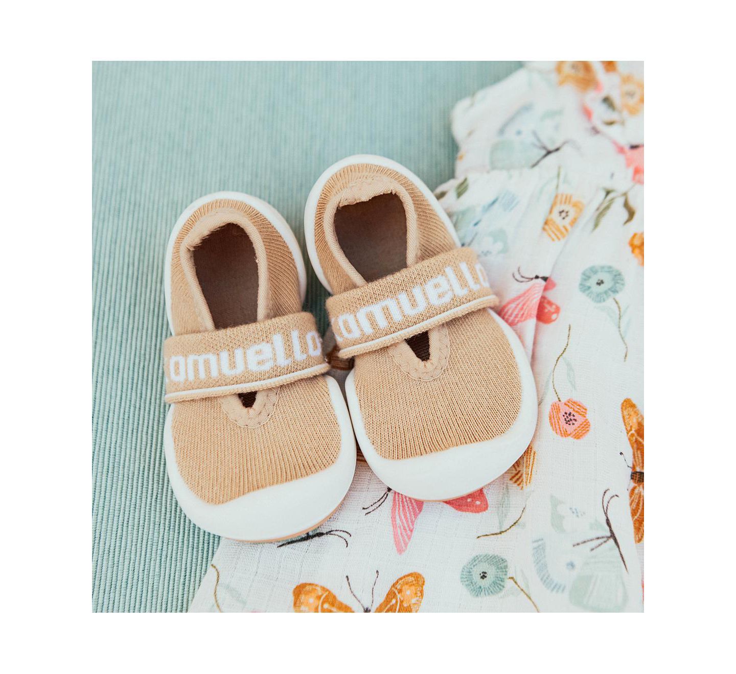 Обувь Komuello Infant Girl Boy Breathable Washable Non-Slip Sock Shoes Flat - Latte, цвет: Натуральный — фото 11