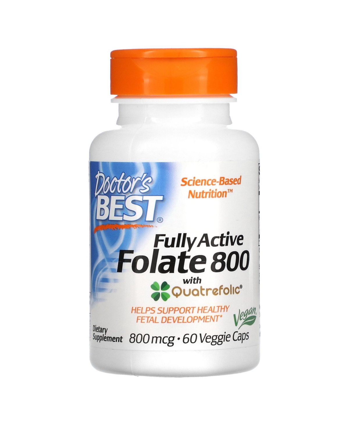 Fully Active Folate 800 with Quatrefolic 800 mcg - 60 Veggie Caps - Assorted Pre-pack (See Table