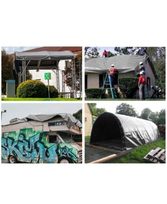 2 Pack 12x16 Ft Waterproof Poly Tarp 10-mil Heavy Duty Protect Cover Tarpaulin
