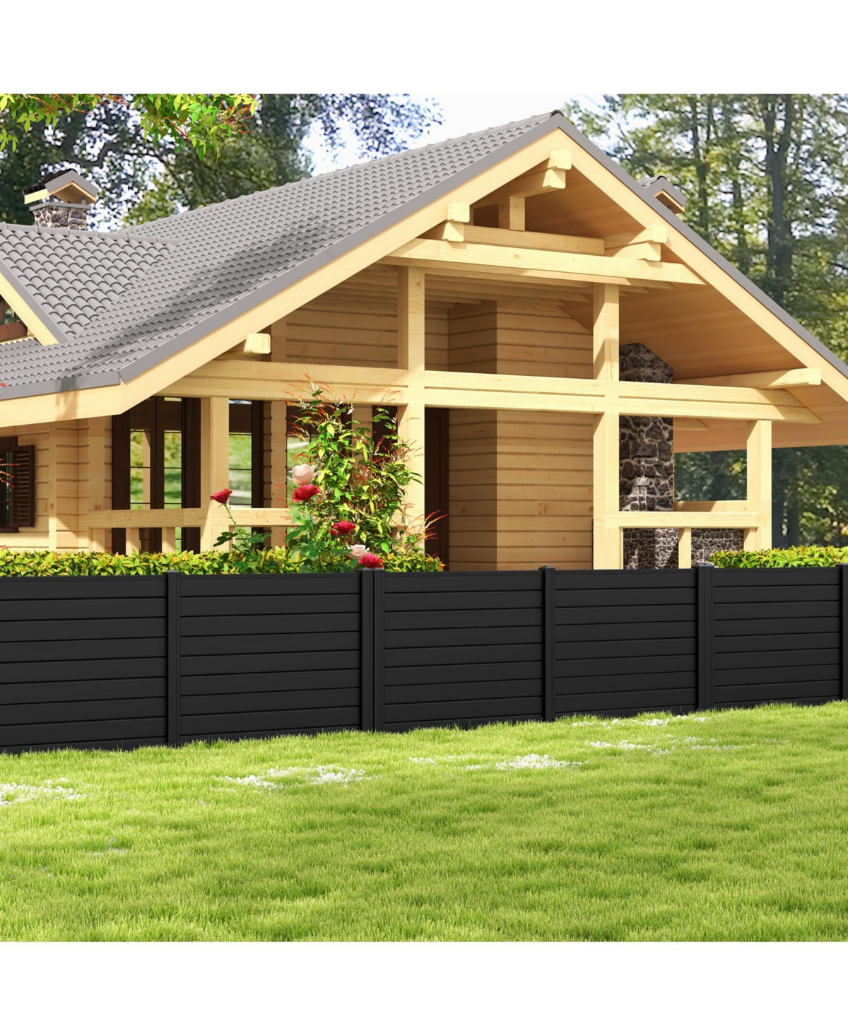 Outdoor Privacy Screens Fence Panels with Long Stakes Durable and Secure Garden or Patio Dividers