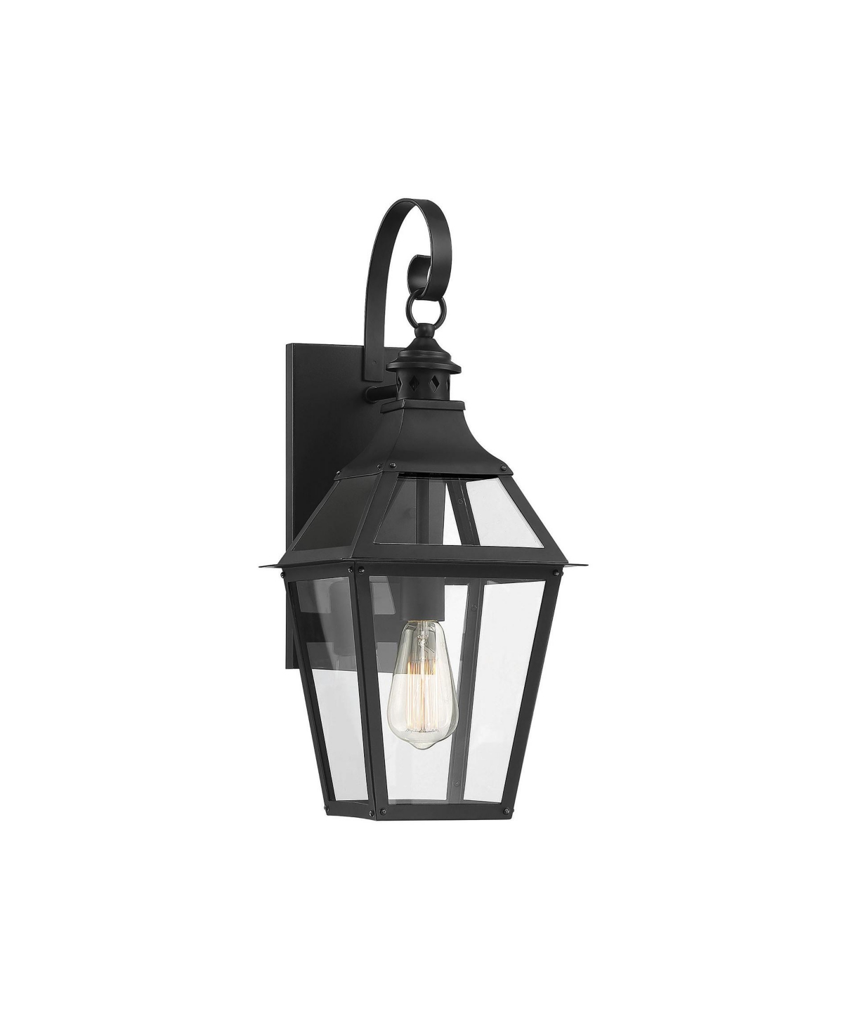 Jackson 1-Light Outdoor Wall Lantern in Matte Black with Gold Highlights - Black/gold highlighted