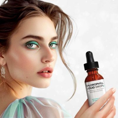 Chlorophyll Liquid Drops Supplement - Chlorophyll 50 mg per Serving, Liquid Chlorophyll Water, Organic Peppermint Flavor Clorofila, 2 fl oz