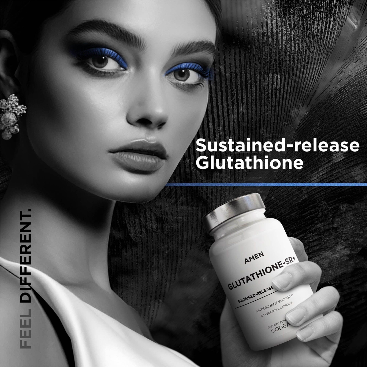 Amen Glutathione-sr+ Advanced Sustained-Release Supplement - 2-Month Supply - Reduced L-Glutathione - Galactomannans Fenugreek Seed - Time-Reduced Mat