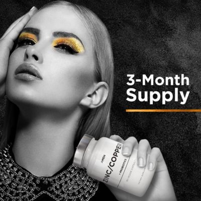 Amen Zinc & Copper Supplement + Probiotics, 3 Months Supply, One Per Day - 50 mg Zinc Picolinate Vitamin Pills - Essential Minerals Supplements – 2 Billion CFUs Probiotic – Non-GMO, 90 Capsules