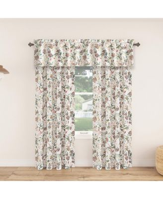Lily Garden Watercolor Floral Semi-Sheer Rod Pocket Curtain Valance