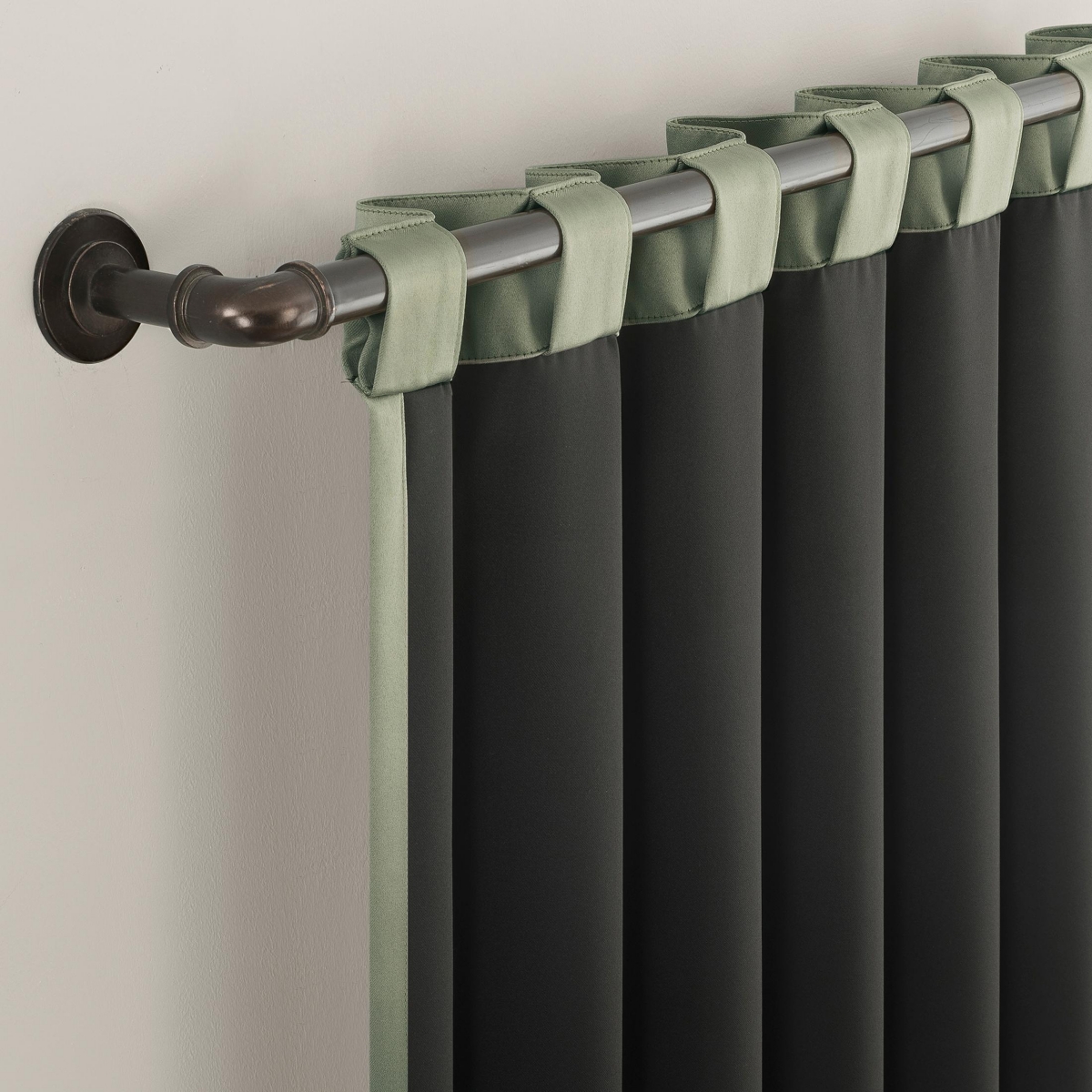 Aria Magnetic Closure Theater Grade 100% Blackout Back Tab Curtain Panel Pair