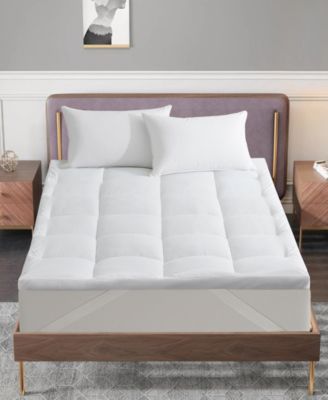 Shop Unikome 3 Quilted Down Alternative Mattress Pads In White